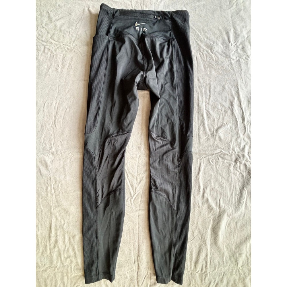 Nike Air Dri-FIT Womens Black High Waisted Ribbed Running Leggings DD4423-010 S - Picture 2 of 5